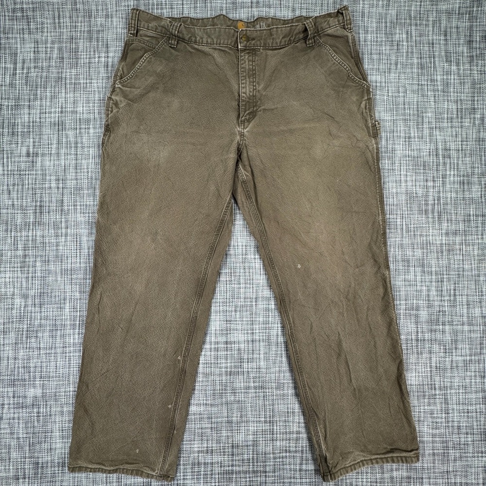 Carhartt Mens 42x32 Rugged Flex Relaxed Fit Duck Carpenter Work Pants Tarmac